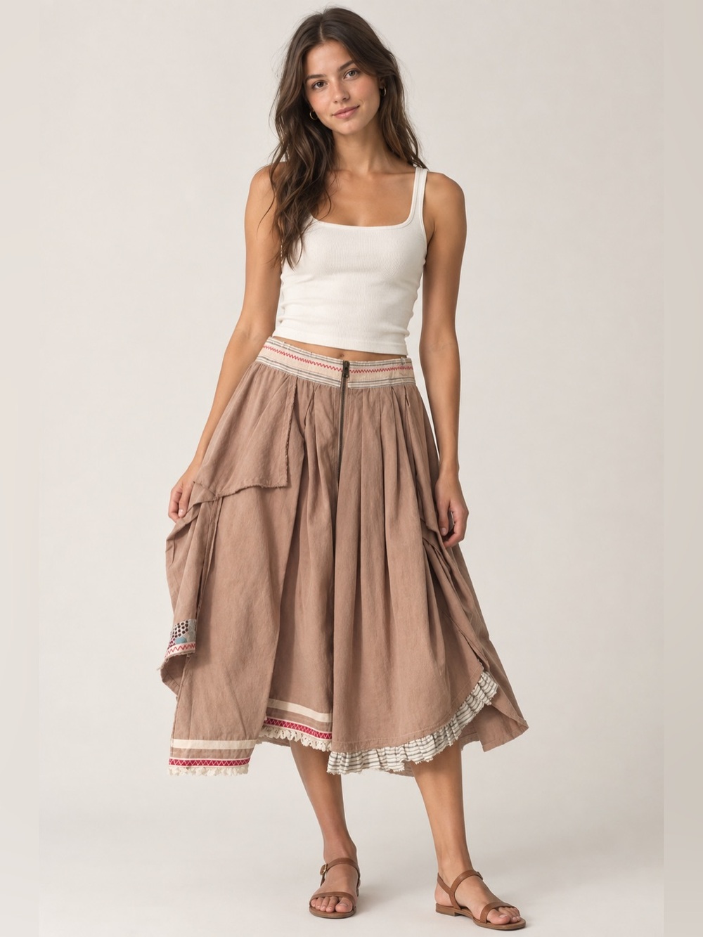 H.O.T. One’s Lifetime Unique Asymmetrical Midi Skirt